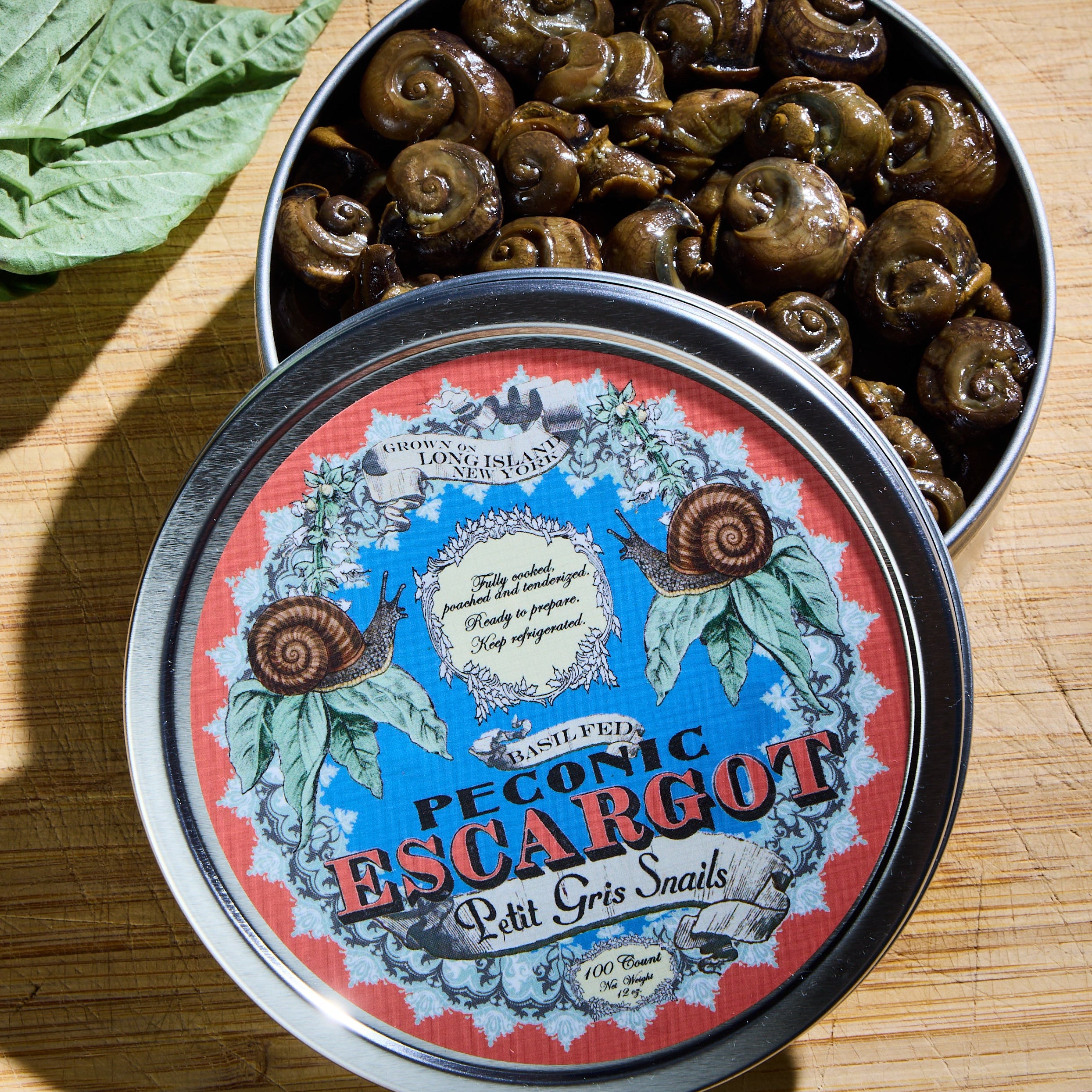Poached and Tenderized Escargot, Basil Fed